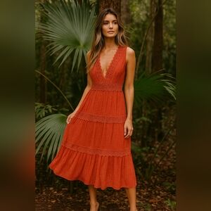 Allison Coral Maxi Summer Dress